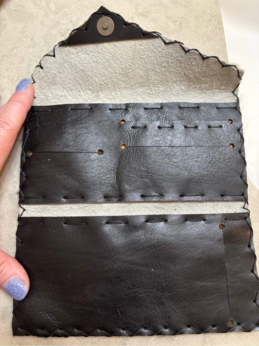 Authentic Cowhide Wallet Clutch in Black & White